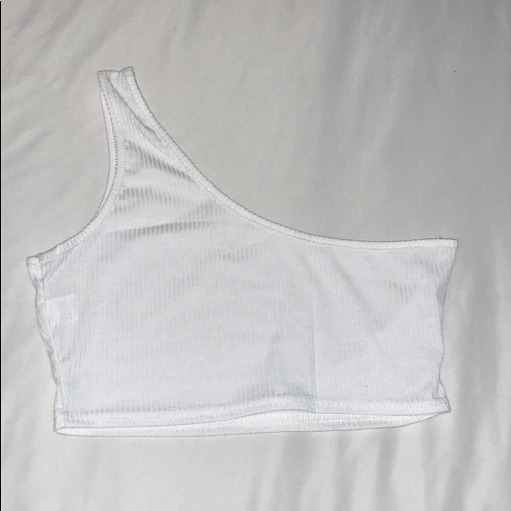 One Shoulder Sleeveless Crop Tank Top